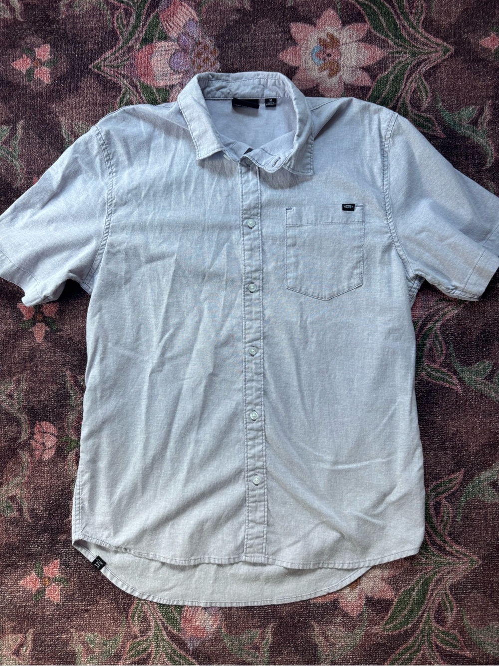 Vans Men’s Light Blue Short Sleeve Button-Down Shirt